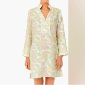 Sail to Sable Pastel Floral Tunic Dress in Mint, Pink & Sky Blue